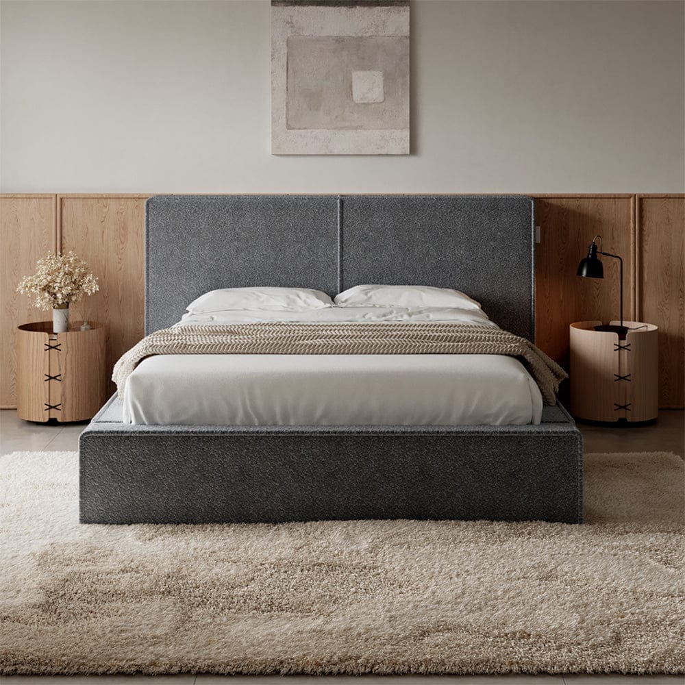 Tessa Boucle Teddy Fleece Pneumatic Bed King Bed Double Bed Frame With