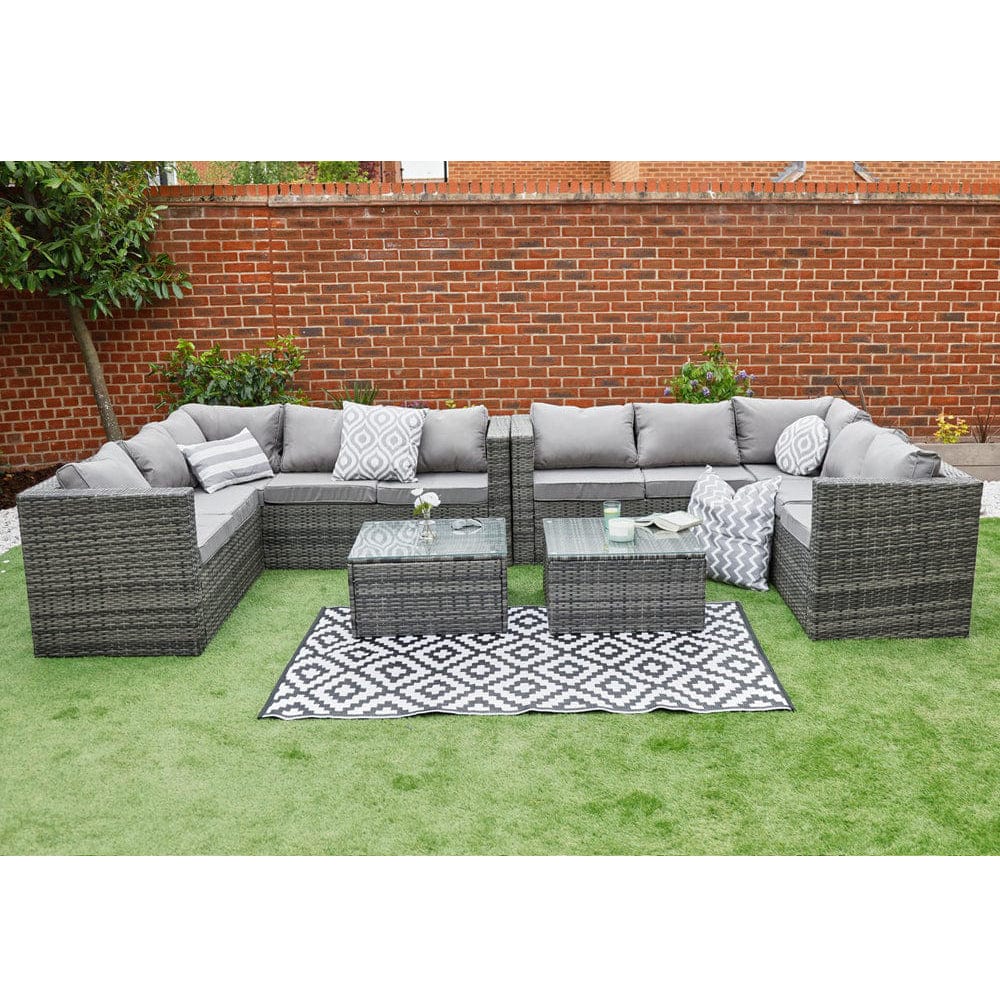 Vancouver 10 Seater Rattan Corner Sofa Patio Set