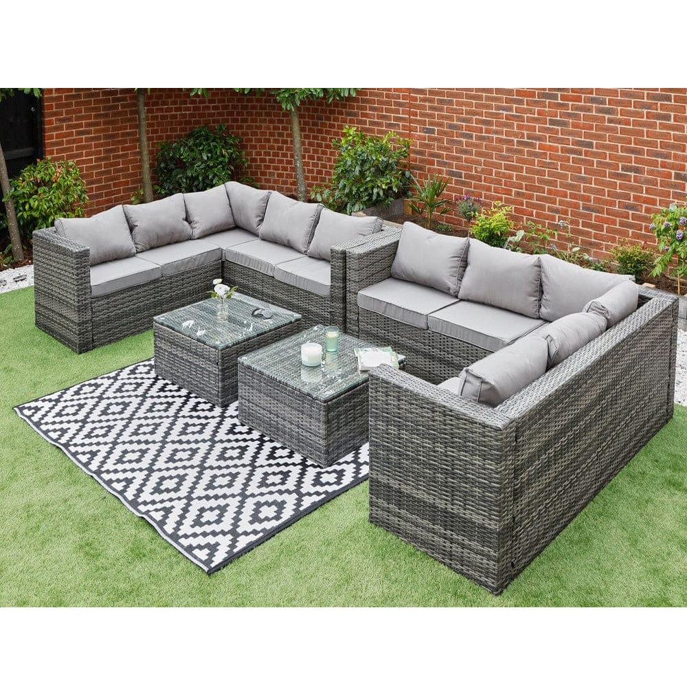Vancouver 10 Seater Rattan Corner Sofa Patio Set