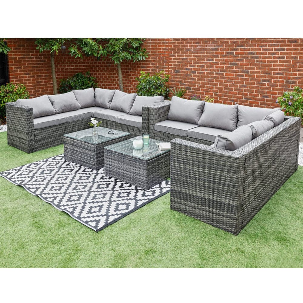 Vancouver 10 Seater Rattan Corner Sofa Patio Set