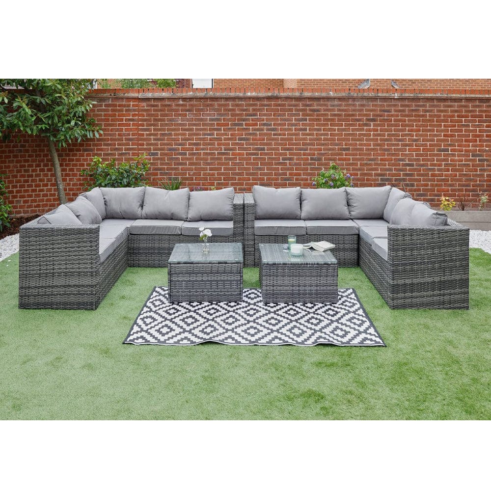 Vancouver 10 Seater Rattan Corner Sofa Patio Set