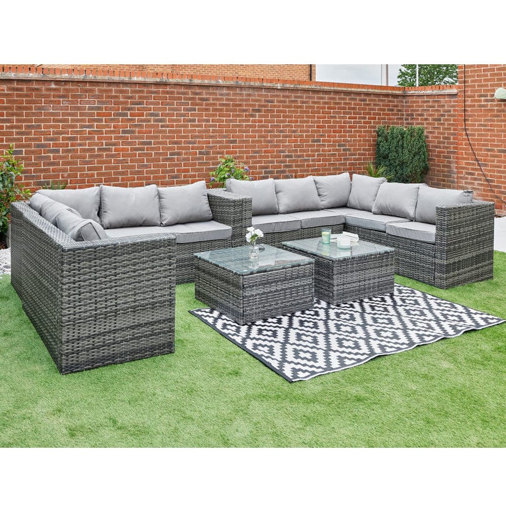 Vancouver 10 Seater Rattan Corner Sofa Patio Set