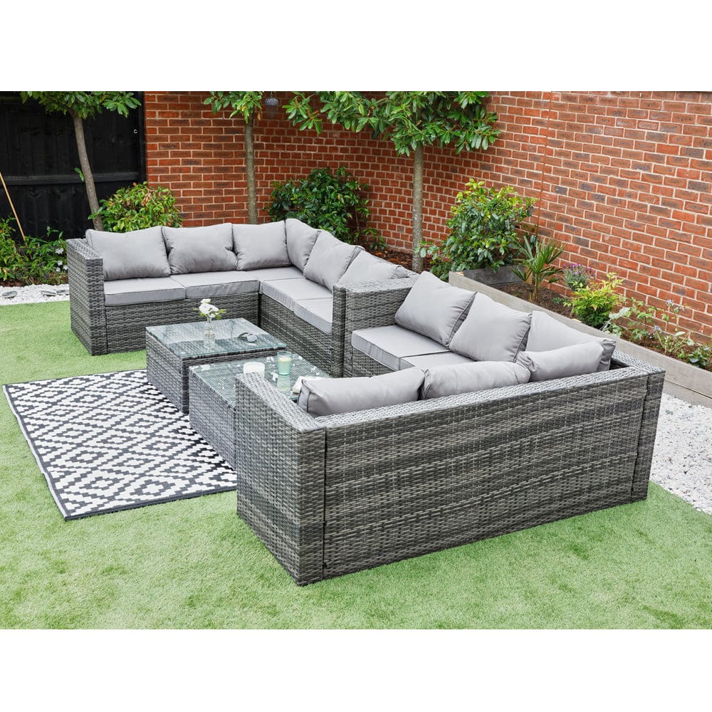 Vancouver 10 Seater Rattan Corner Sofa Patio Set