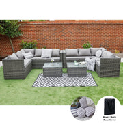 Vancouver 10 Seater Rattan Corner Sofa Patio Set