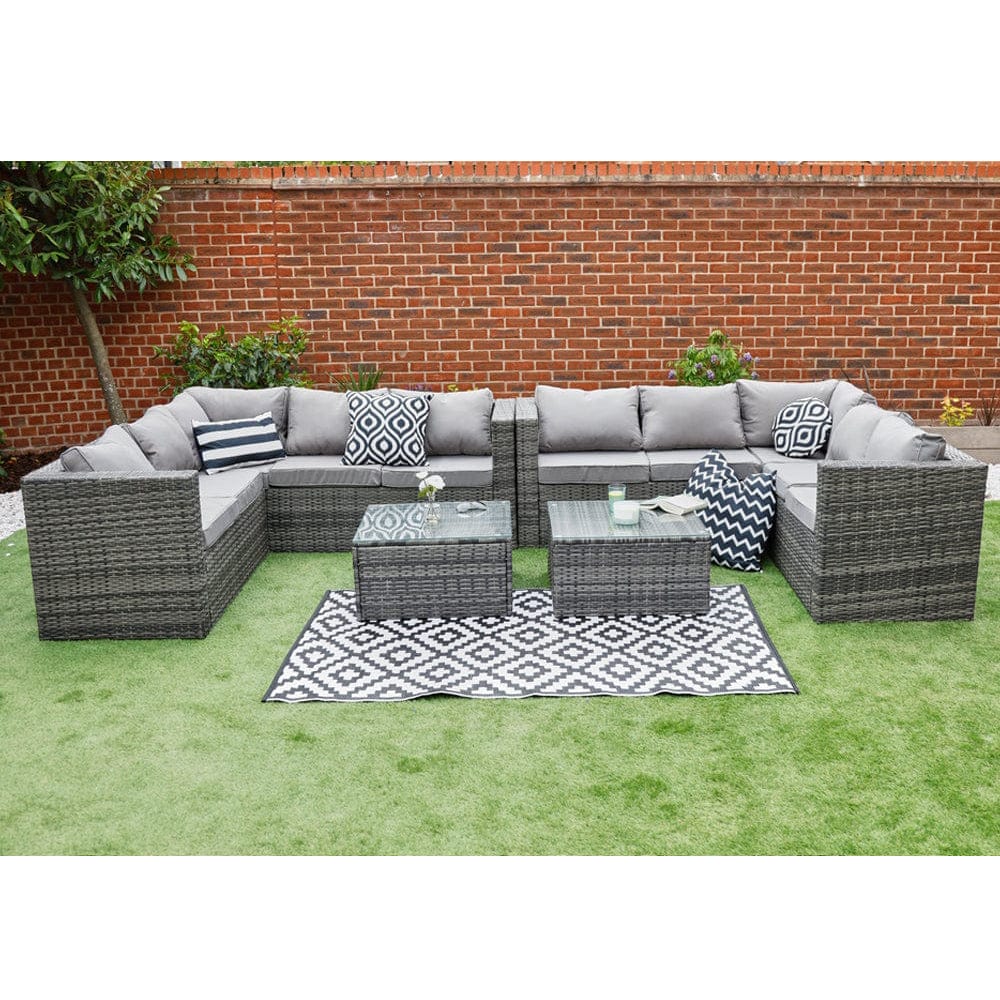 Vancouver 10 Seater Rattan Corner Sofa Patio Set