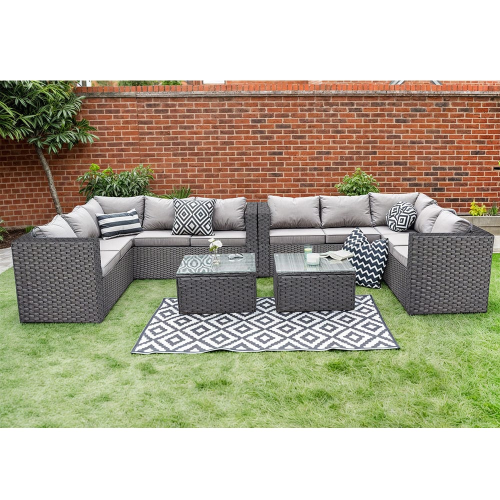 Vancouver 10 Seater Rattan Corner Sofa Patio Set