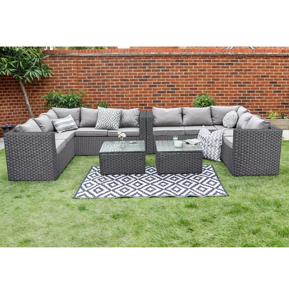 Vancouver 10 Seater Rattan Corner Sofa Patio Set