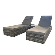 Vancouver Rattan Sun Lounger Set In Grey