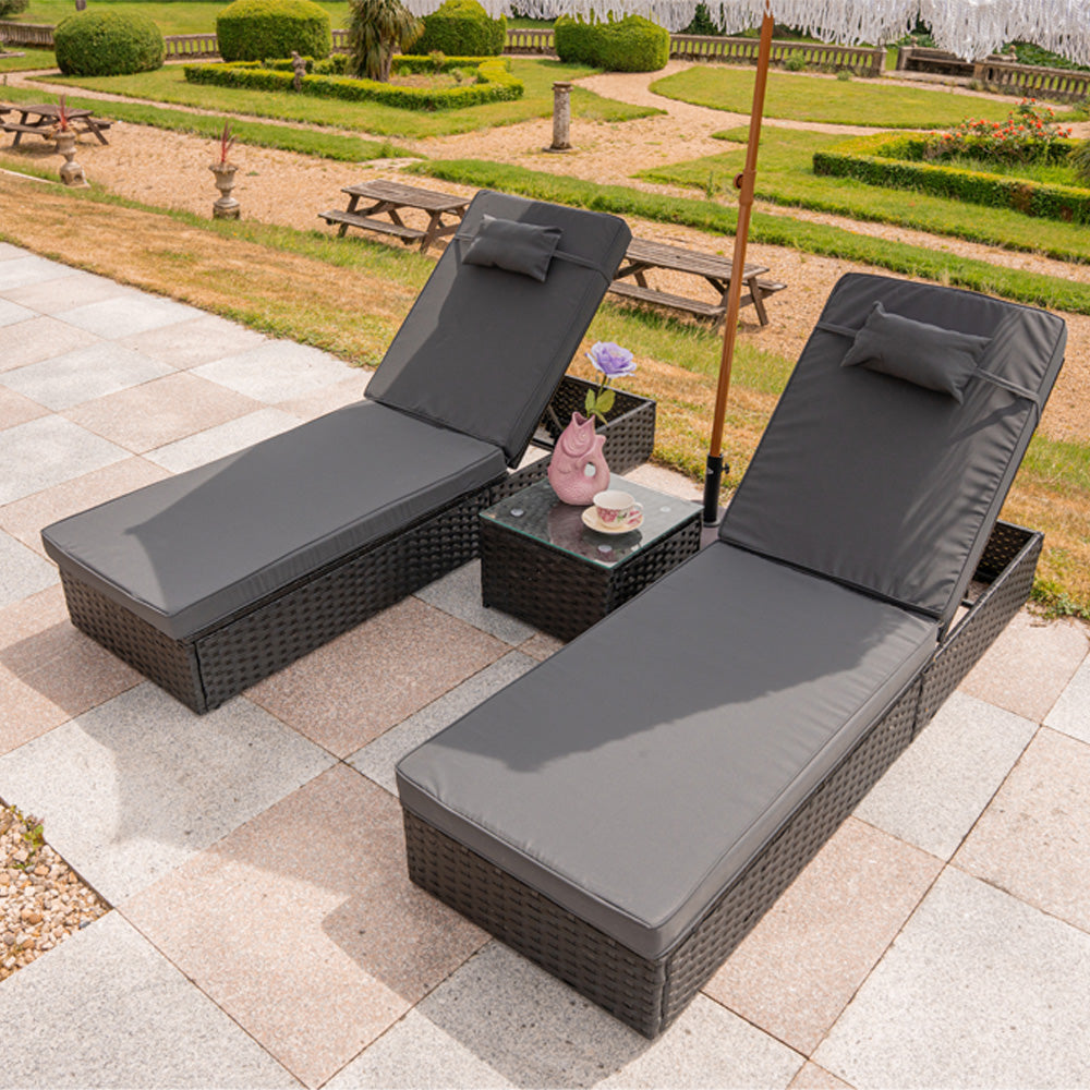 Vancouver Rattan Sun Lounger Set