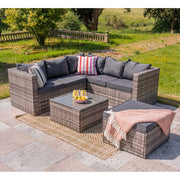 Vancouver 6 Seater Modular Rattan Sofa Set In Grey