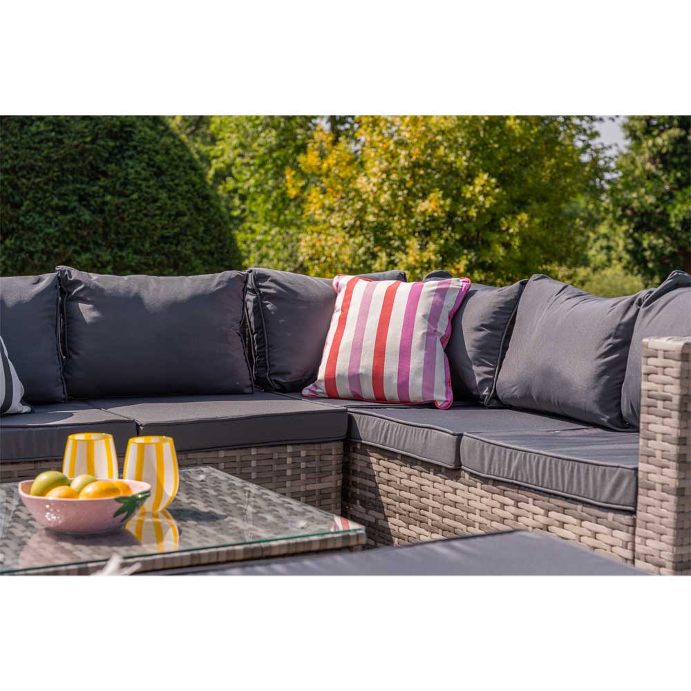 Vancouver 6 Seater Modular Rattan Sofa Set In Grey