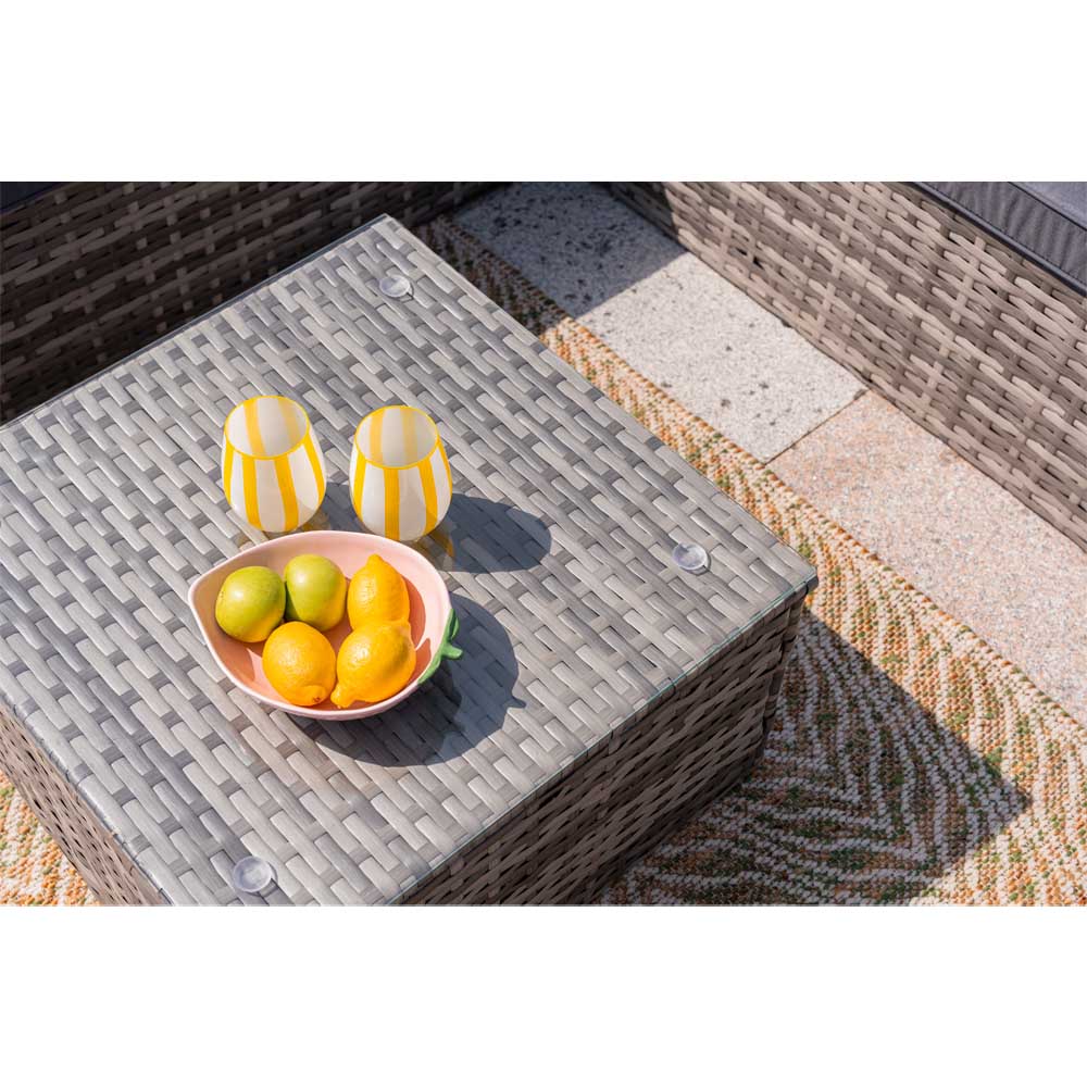 Vancouver 6 Seater Modular Rattan Sofa Set In Grey
