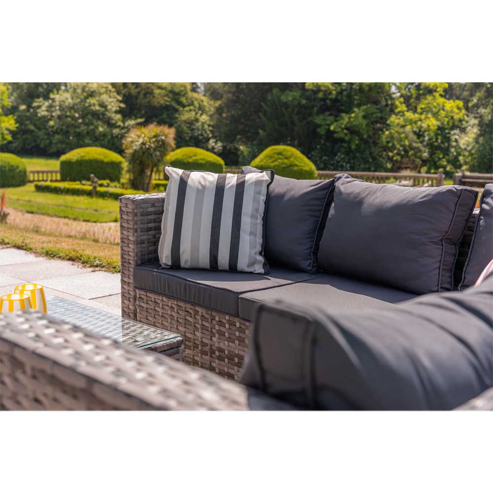 Vancouver 6 Seater Modular Rattan Sofa Set In Grey