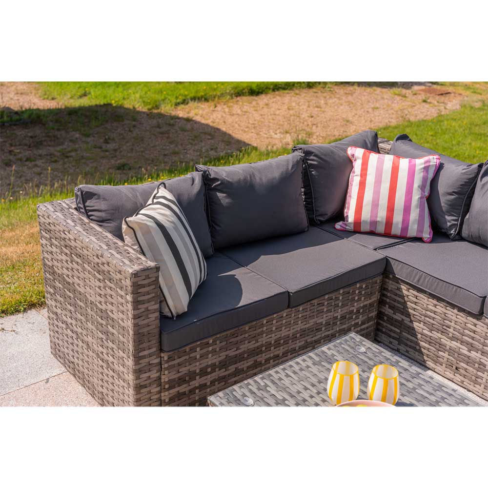 Vancouver 6 Seater Modular Rattan Sofa Set In Grey