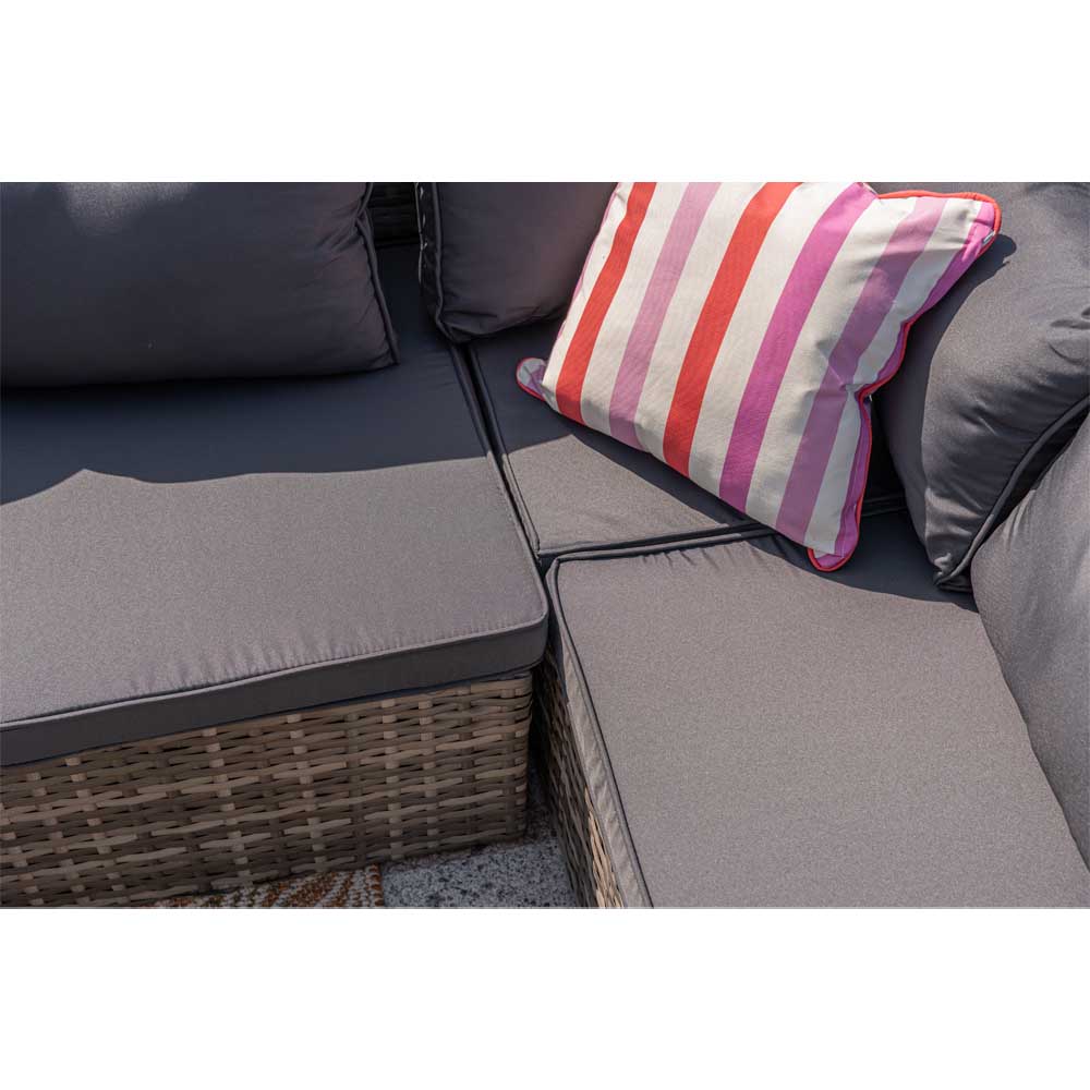 Vancouver 6 Seater Modular Rattan Sofa Set In Grey