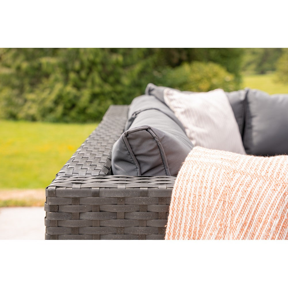 Vancouver 6‑Seater Outdoor Sofa Set with Fire Pit Table