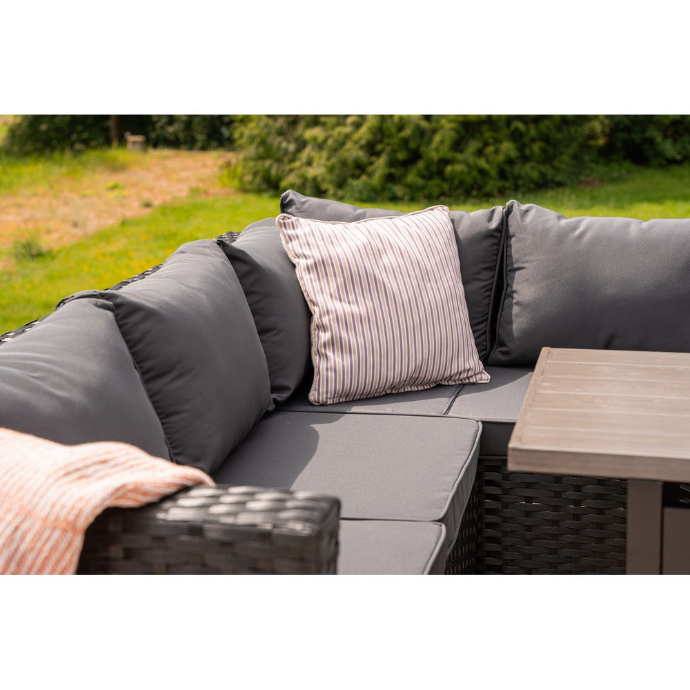 Vancouver 6‑Seater Outdoor Sofa Set with Fire Pit Table