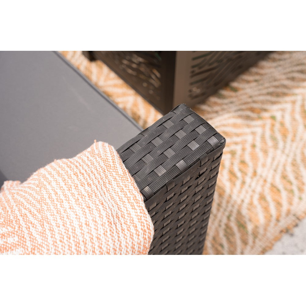 Vancouver 6‑Seater Outdoor Sofa Set with Fire Pit Table