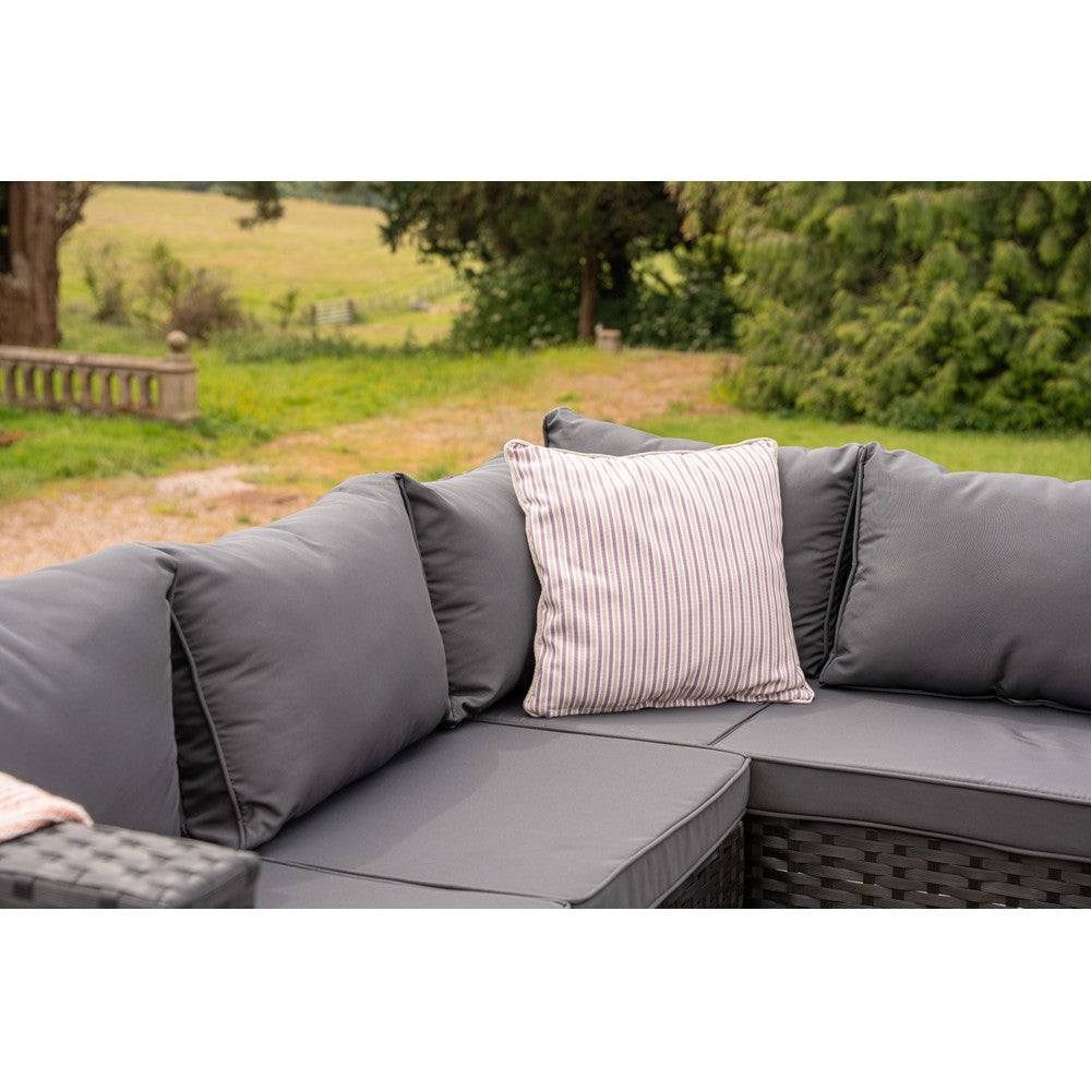 Vancouver 6‑Seater Outdoor Sofa Set with Fire Pit Table