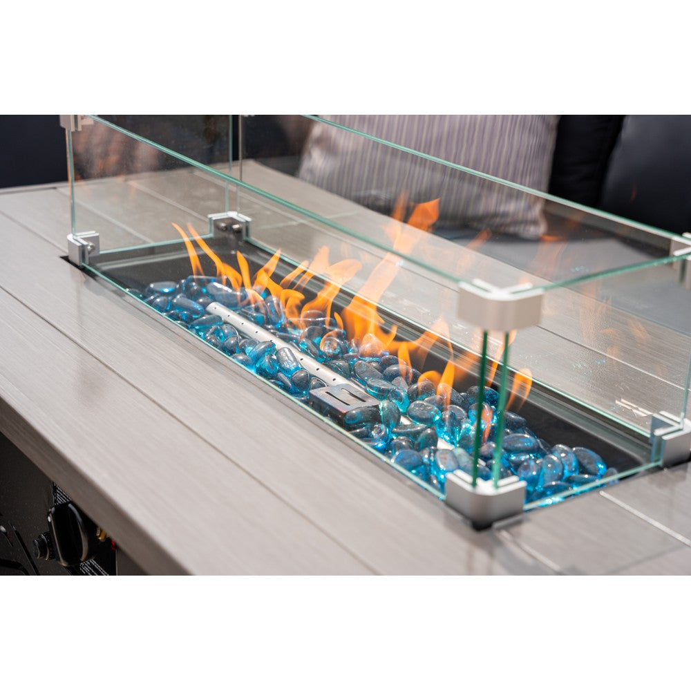 Vancouver 6‑Seater Outdoor Sofa Set with Fire Pit Table