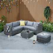 Vancouver Aluminium Frame 6‑Seater Corner Sofa Set with Ice Bucket Coffee Table