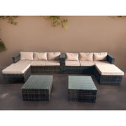 Vancouver 8 Seater Brown Rattan Garden Furniture and Conservatory Sofa Set