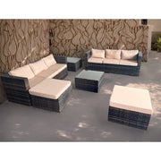 Vancouver 8 Seater Brown Rattan Garden Furniture and Conservatory Sofa Set