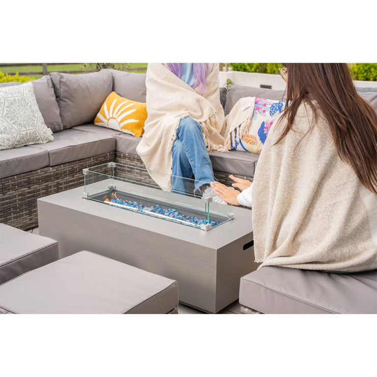Outdoor 42 inchRect Gas Fire Pit with Gas Bottle Storage