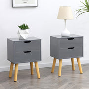 Set Of 2 Agata High Gloss 2 Drawer Bedside Tables