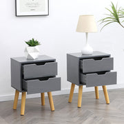 Set Of 2 Agata High Gloss 2 Drawer Bedside Tables