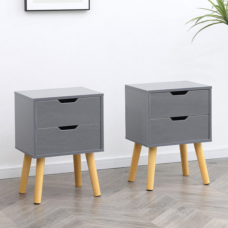 Set Of 2 Agata High Gloss 2 Drawer Bedside Tables