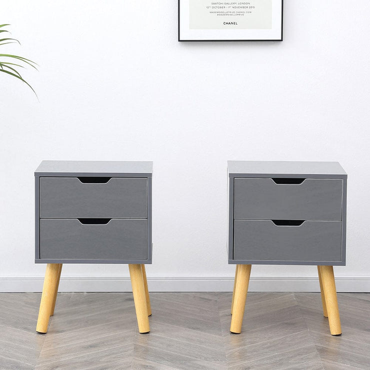 Set Of 2 Agata High Gloss 2 Drawer Bedside Tables