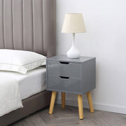 Set Of 2 Agata High Gloss 2 Drawer Bedside Tables