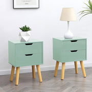 Set Of 2 Agata High Gloss 2 Drawer Bedside Tables