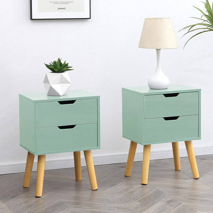 Set Of 2 Agata High Gloss 2 Drawer Bedside Tables