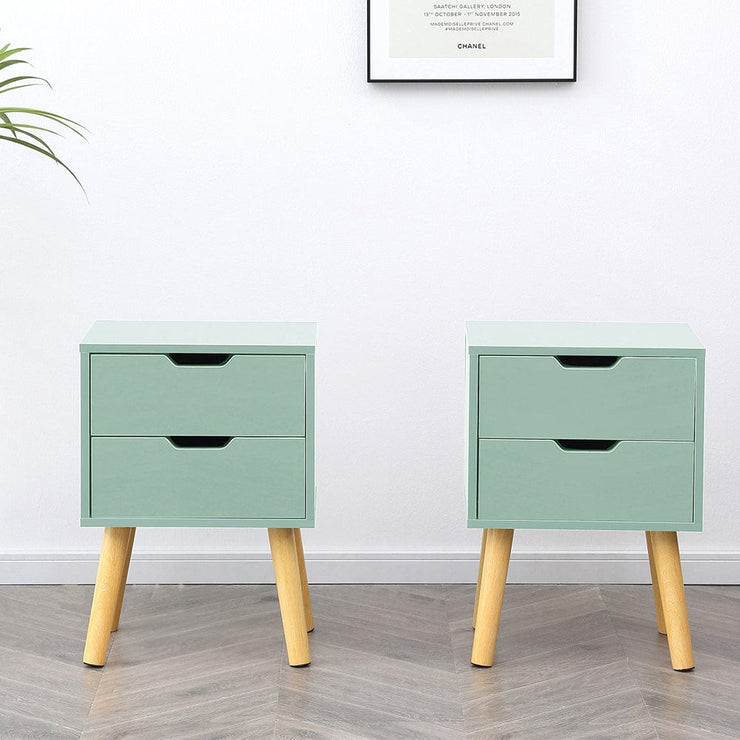 Set Of 2 Agata High Gloss 2 Drawer Bedside Tables