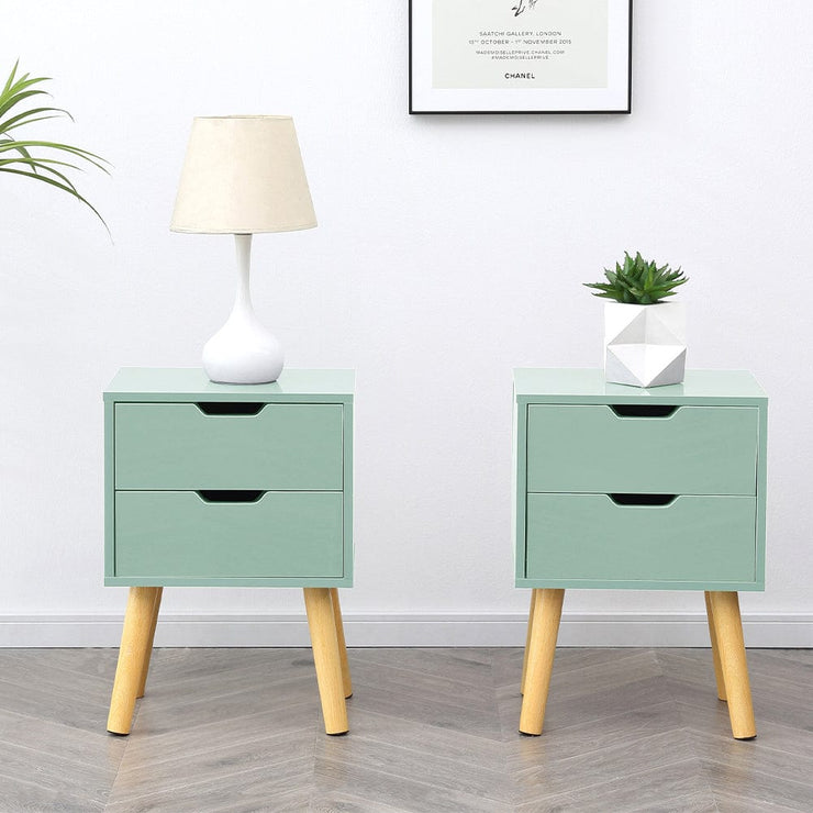 Set Of 2 Agata High Gloss 2 Drawer Bedside Tables