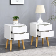 Set Of 2 Agata High Gloss 2 Drawer Bedside Tables