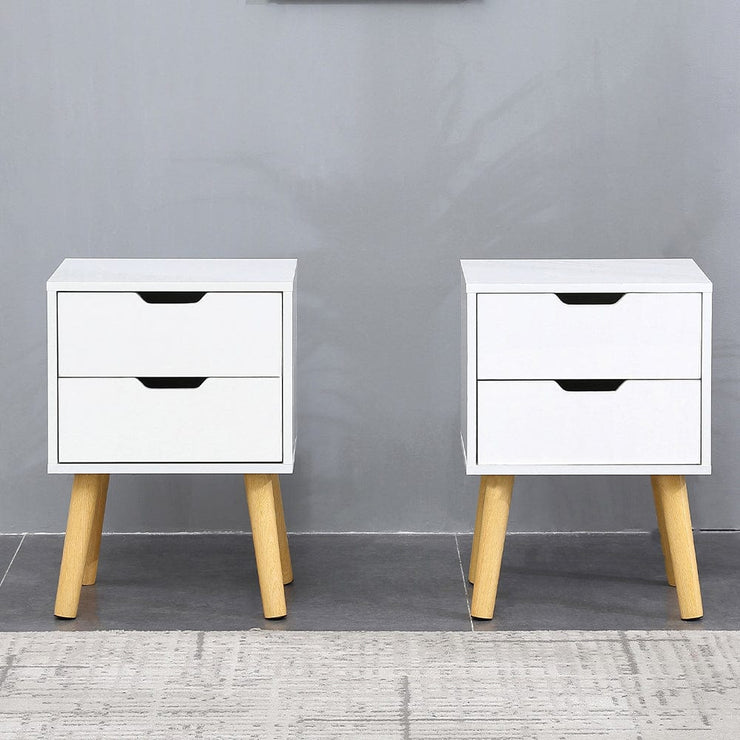 Set Of 2 Agata High Gloss 2 Drawer Bedside Tables