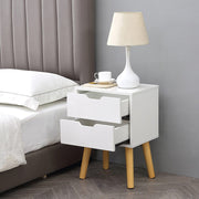 Set Of 2 Agata High Gloss 2 Drawer Bedside Tables