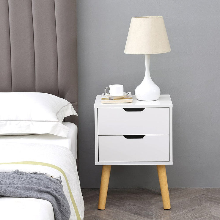 Set Of 2 Agata High Gloss 2 Drawer Bedside Tables