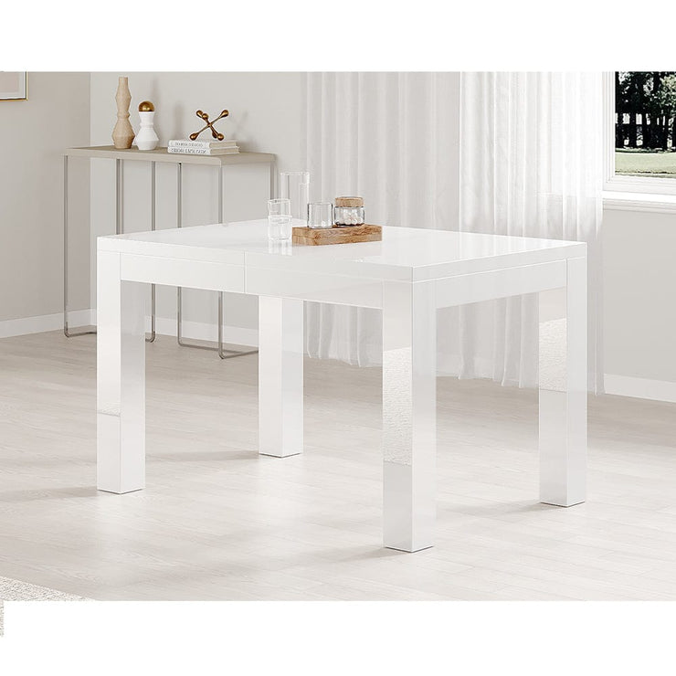 Agata 120cm - 240cm Transformer Table White High Gloss Extending Dining Table