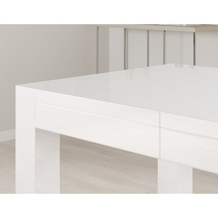 Agata 120cm - 240cm Transformer Table White High Gloss Extending Dining Table