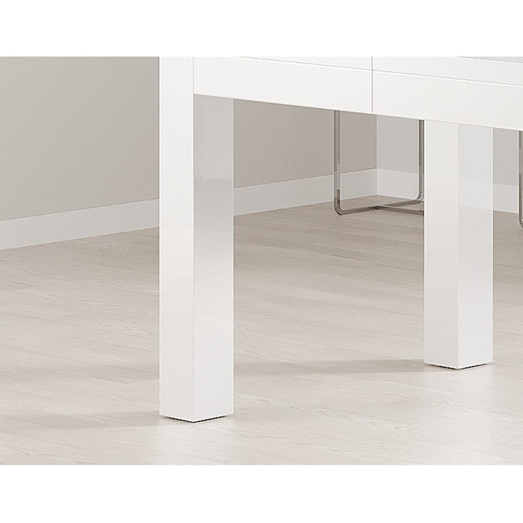 Agata 120cm - 240cm Transformer Table White High Gloss Extending Dining Table