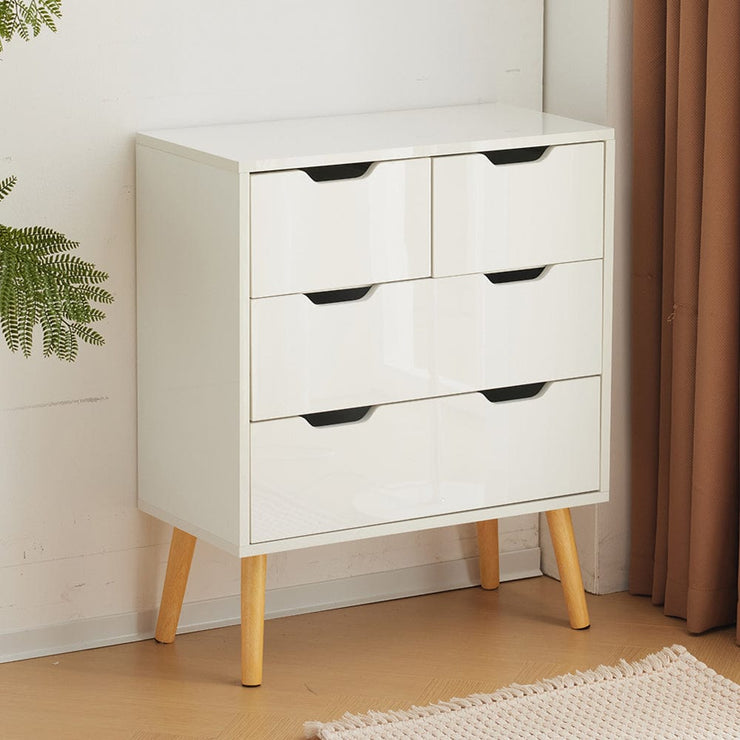 Agata High Gloss 2+2 Drawers Chest Bedroom Storage Cabinet