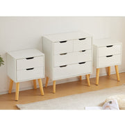 Agata High Gloss 3 Piece Bedroom Set With Chest And Bedside Tables