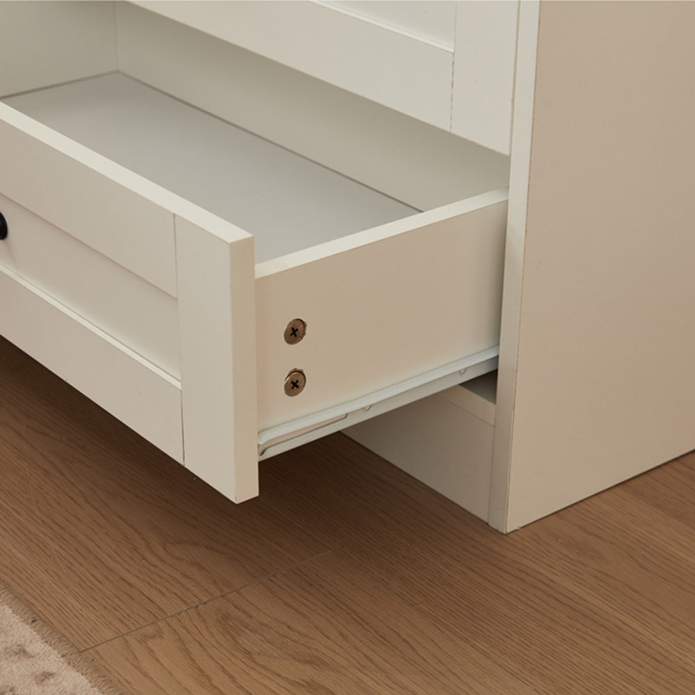 Night Stand Storage Cabinet Bedside Table with Led Lights and Sockets