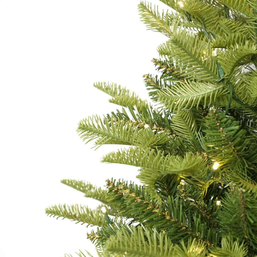 Pre-Lit Green Calgary Artificial Christmas Tree With Quick Pole And Skirt Option