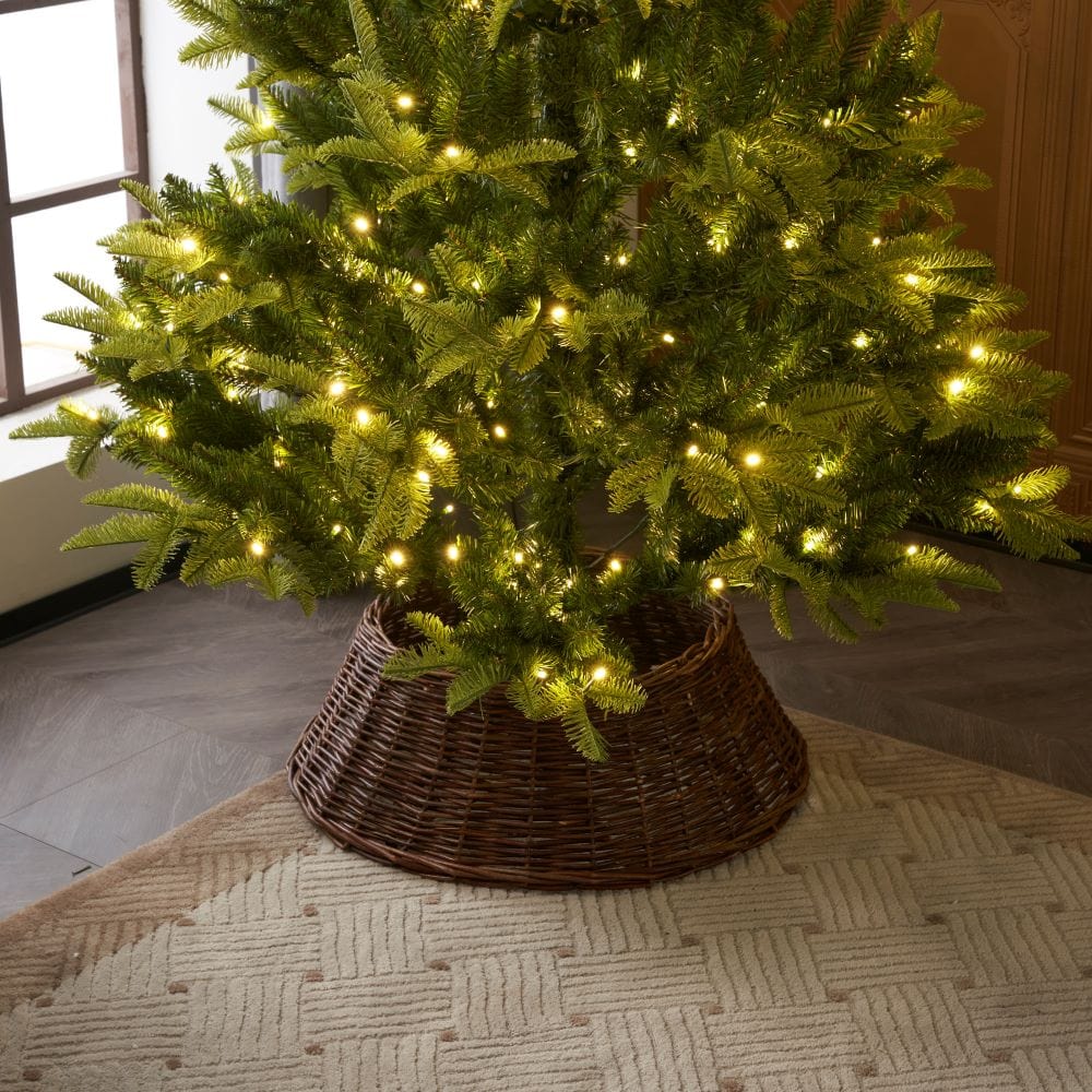 Pre-Lit Green Calgary Artificial Christmas Tree With Quick Pole And Skirt Option