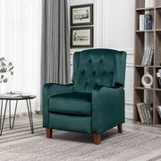 Velvet Upholstered Push Back Recliner Armchair